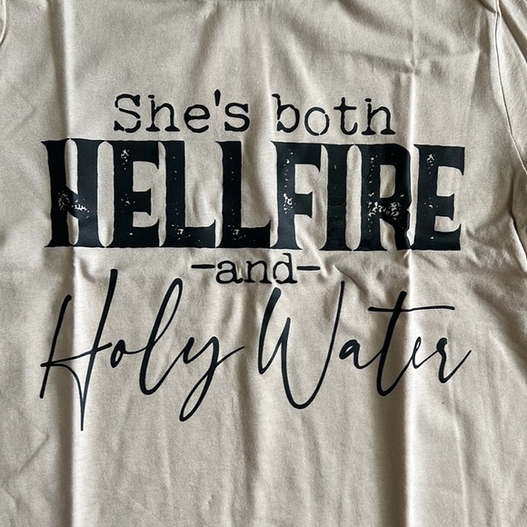 She's Both Hellfire and Holy Water Graphic Tee - Picture 2 of 5
